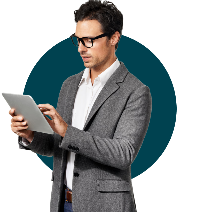 Businessman using tablet